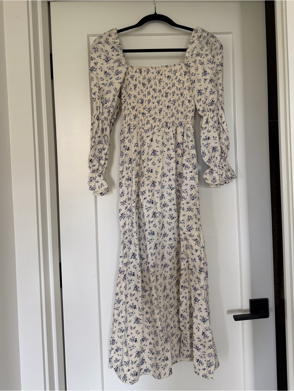 Reformation Hyland Smocked Puff Sleeve Dress